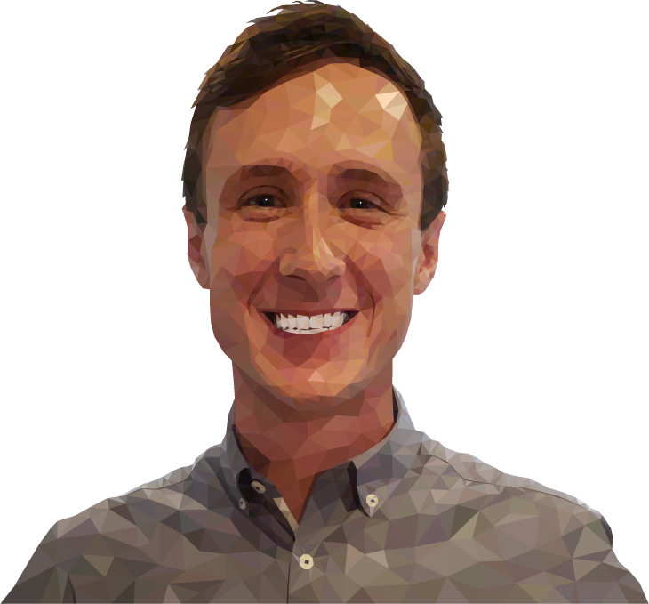 Low-poly portrait of Michael Bollig